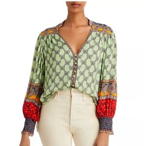 Alice and Olivia Serena Button Front Top